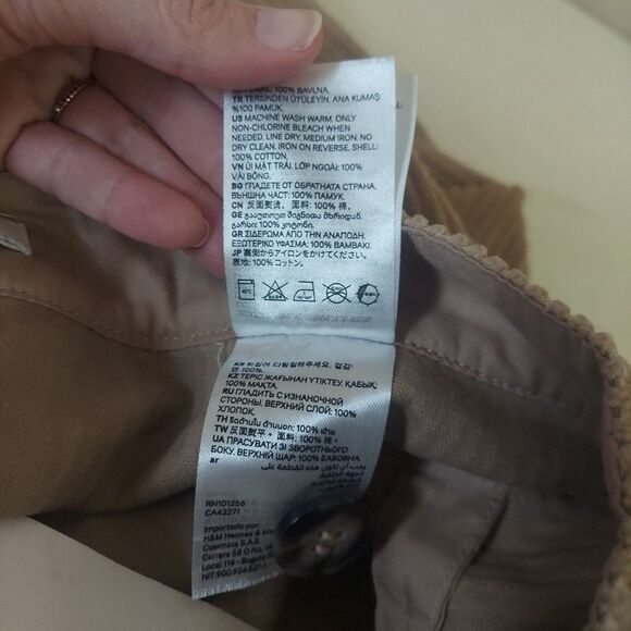H&M Tan Corduroy High Waist Mini Skirt NEW Sz 4 - Picture 5 of 10